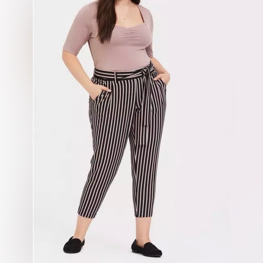 Torrid Multi Stripe Crepe Tapered Pant Size 0 (L/12)